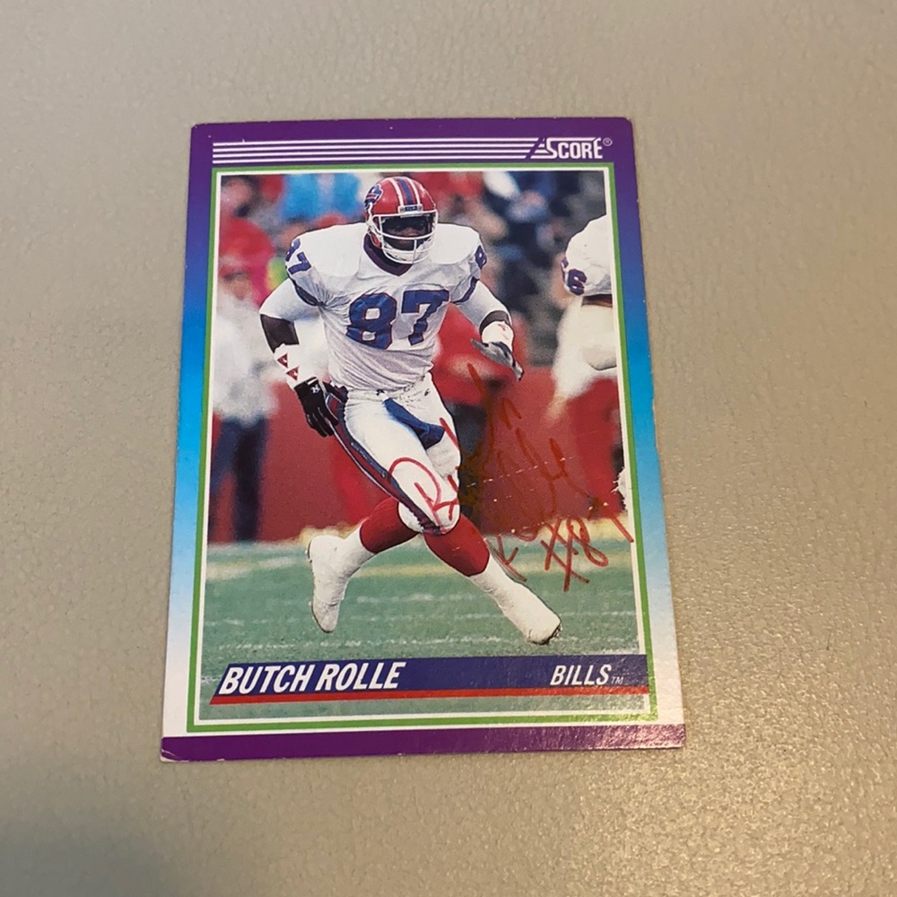 Butch Rolle Buffalo Bills tight end autographed signed score football 🏈 card